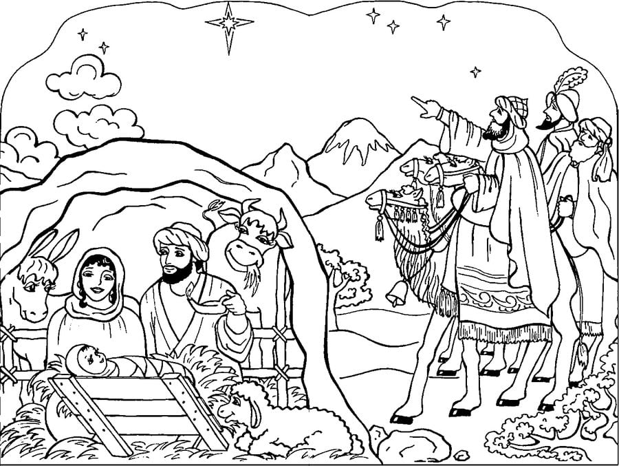 Dibujos para colorear: Navidad religiosa