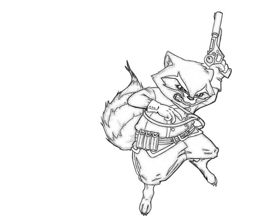 Coloring pages: Rocket Raccoon