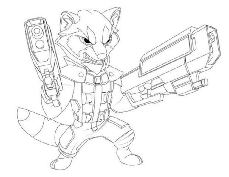 10 Rocket Raccoon Coloring Pages Printable: Unleash Your Inner Guardian of the Galaxy