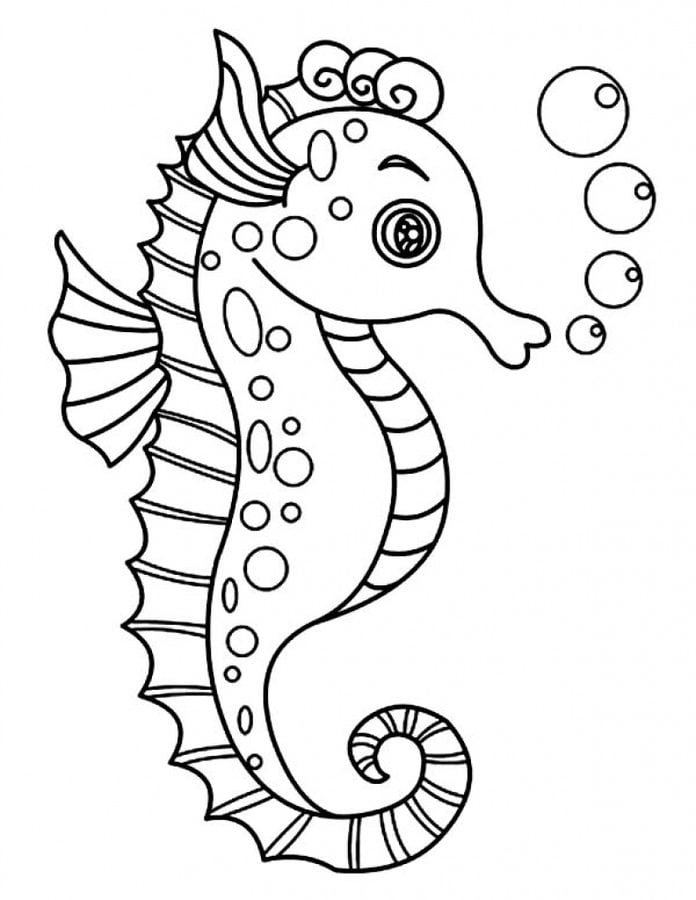 Coloriages: Hippocampes