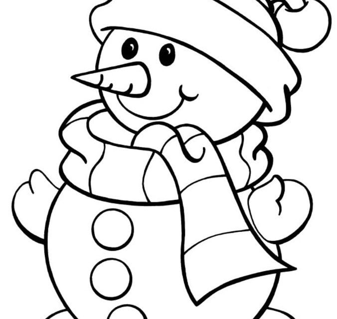 Dibujos para colorear: Muñeco de nieve