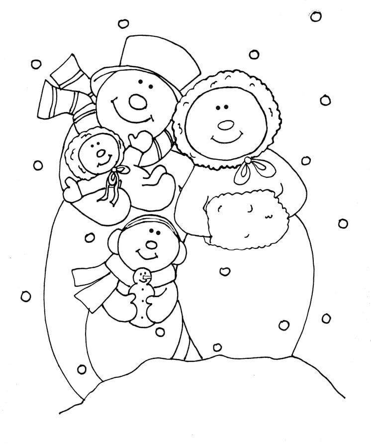 Dibujos para colorear: Muñeco de nieve