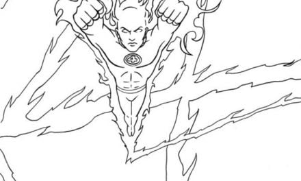 Coloring pages: Johnny Storm / Human Torch