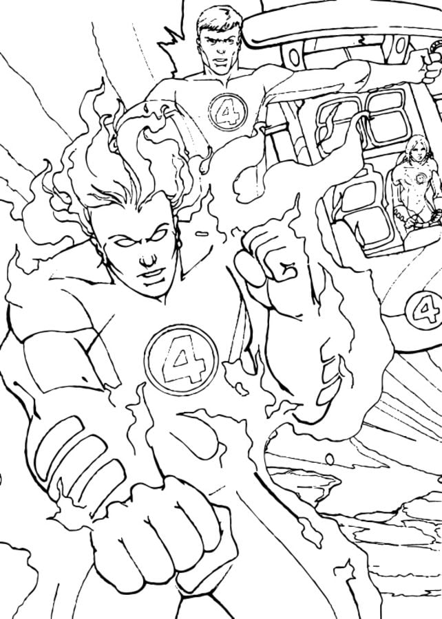Coloriages: Johnny Storm / Torche humaine 5