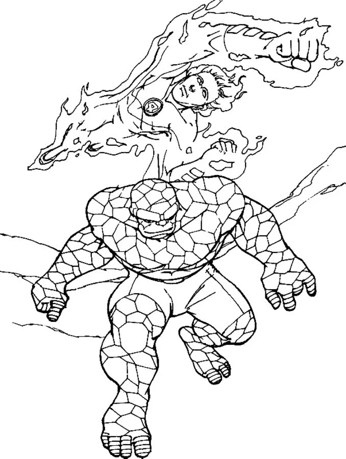 Coloring pages: Ben Grimm / Thing, printable for kids & adults, free