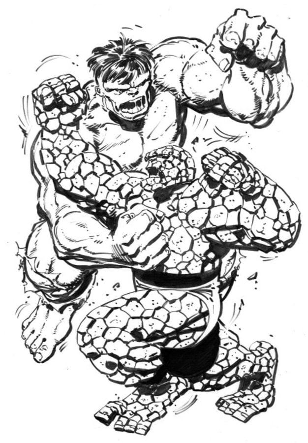 Coloring pages: Ben Grimm / Thing, printable for kids & adults, free