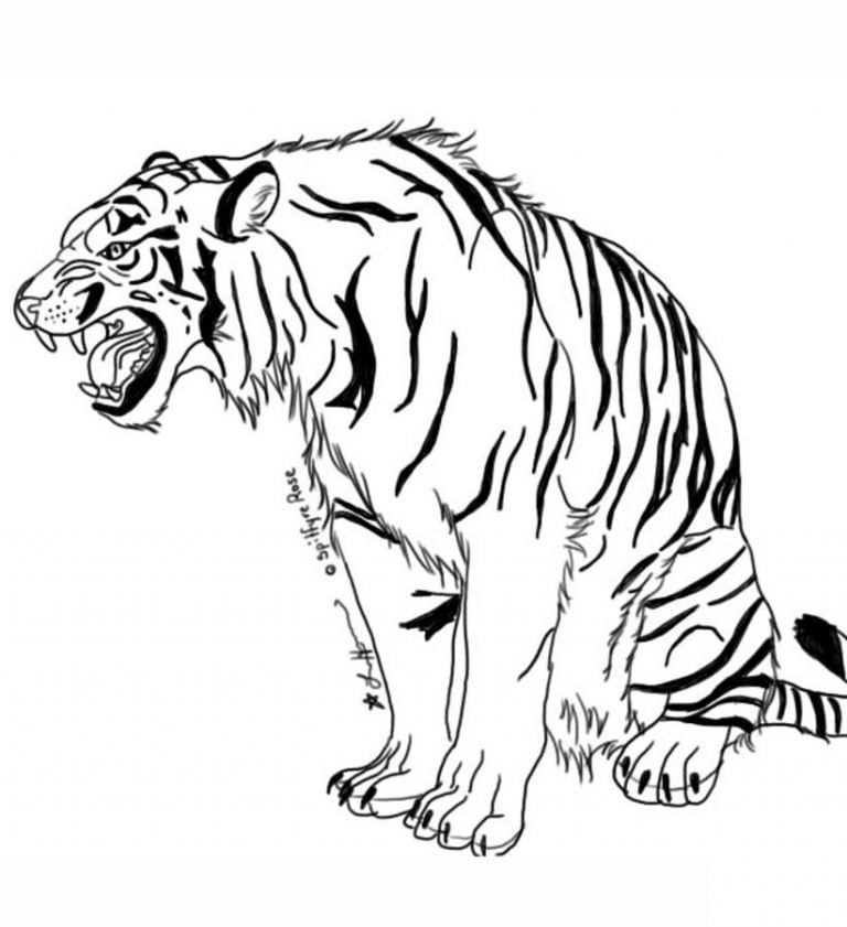 Ausmalbilder Tiger zum ausdrucken, kostenlos, für Kinder