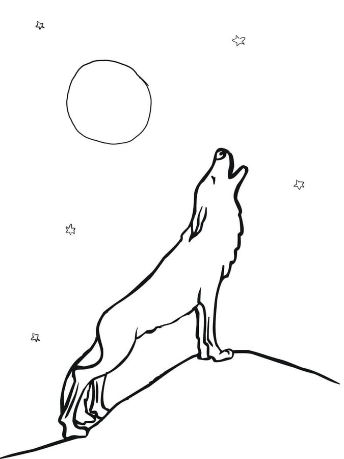 Ausmalbilder: Wolf