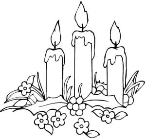 Coloring pages: Candle, printable for kids & adults, free