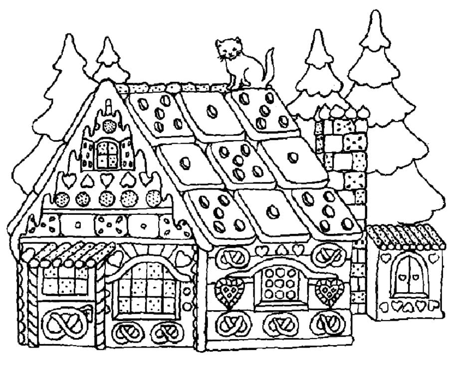 Disegni da colorare: Casa di zenzero di Natale