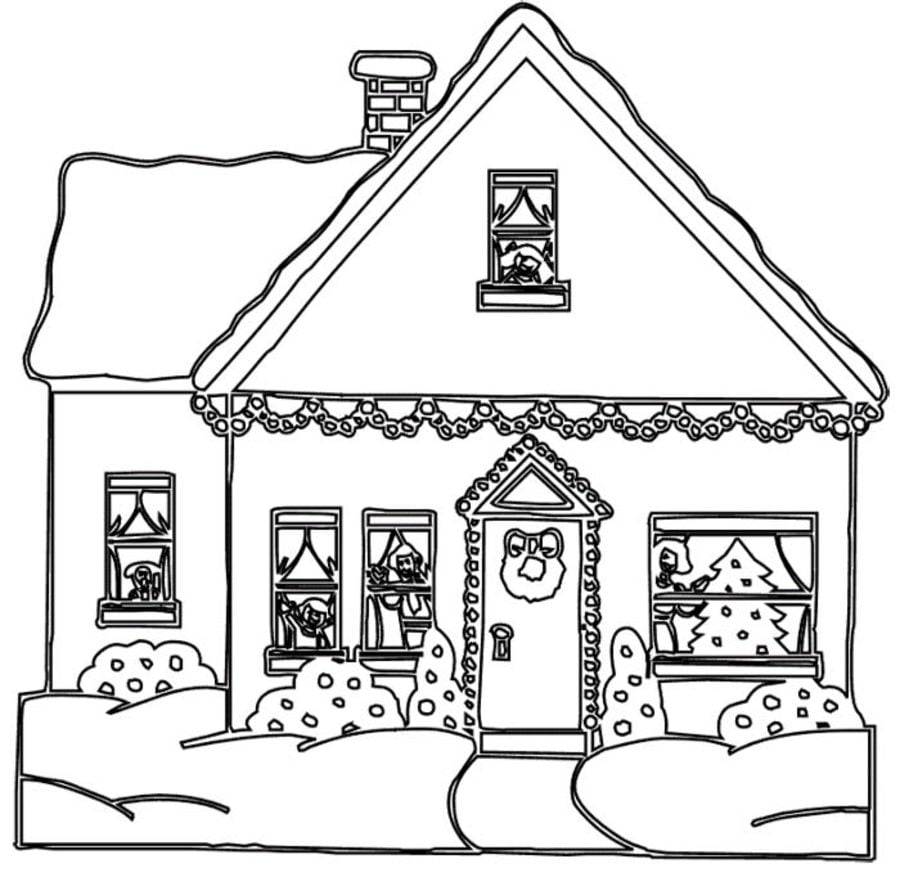 Disegni da colorare: Casa di zenzero di Natale
