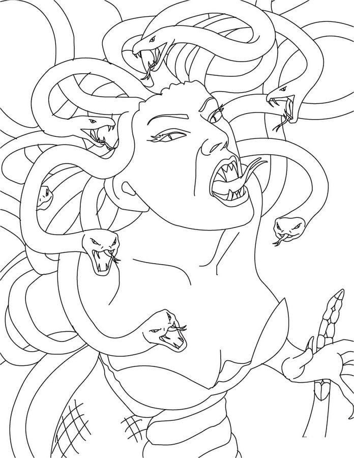Coloring pages: Medusa