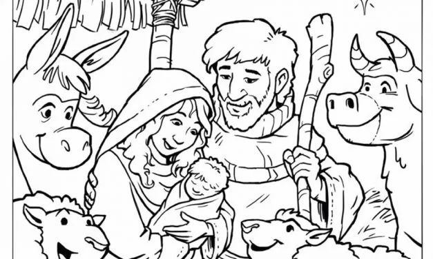Coloring pages: Nativity scene