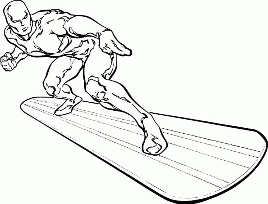 Kolorowanki: Srebrny Surfer