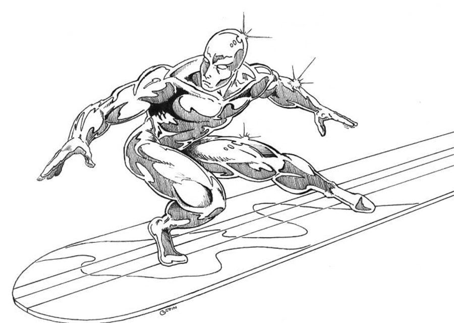 Coloring pages: Silver Surfer