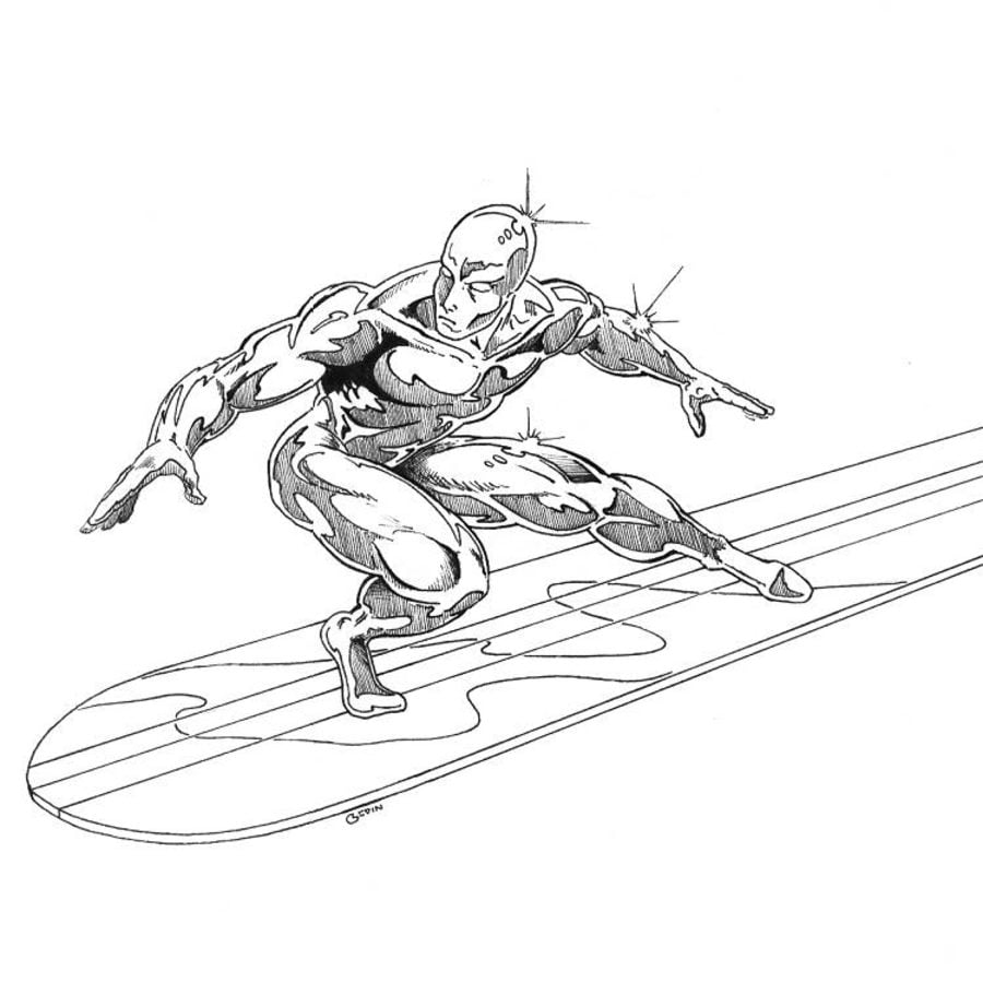 Kolorowanki: Srebrny Surfer
