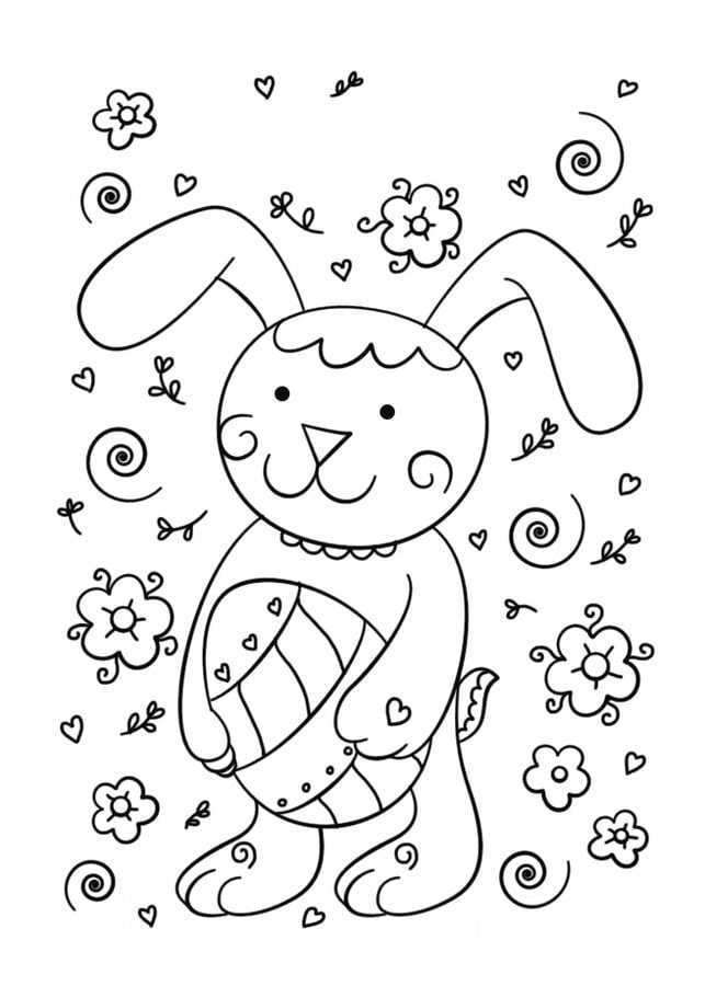 Dibujos para colorear: Conejo de Pascua