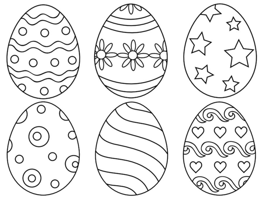 Dibujos para colorear: Huevos de pascua