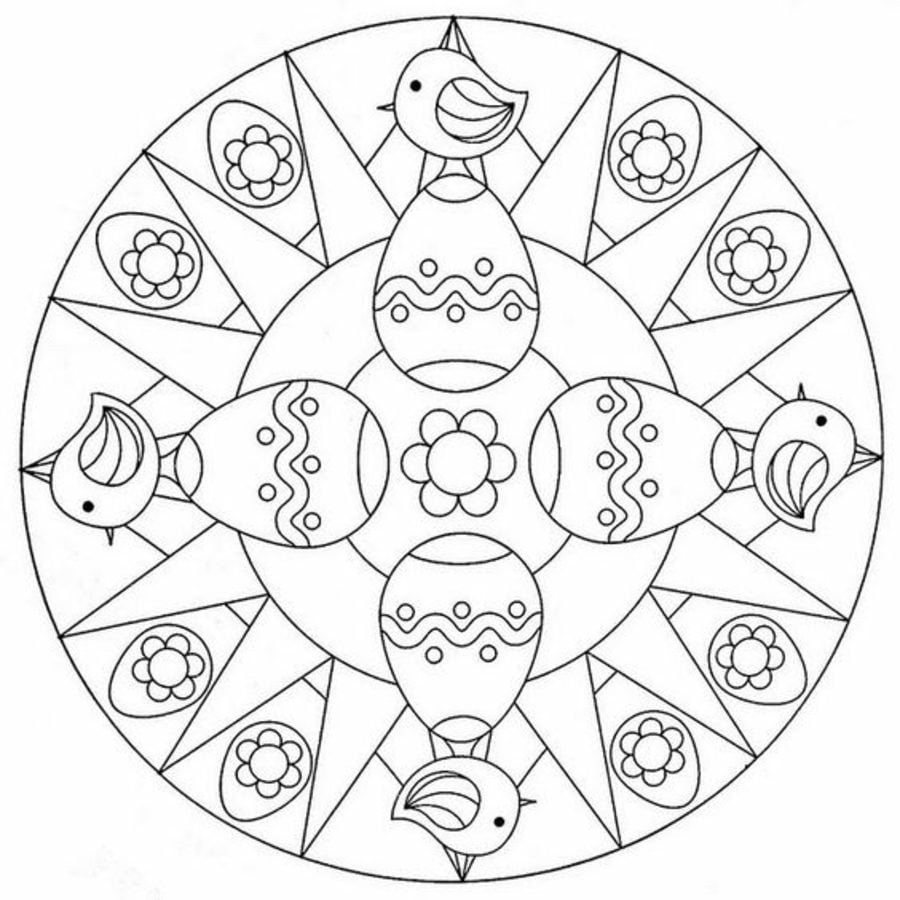 Coloring pages: Easter Mandalas 4