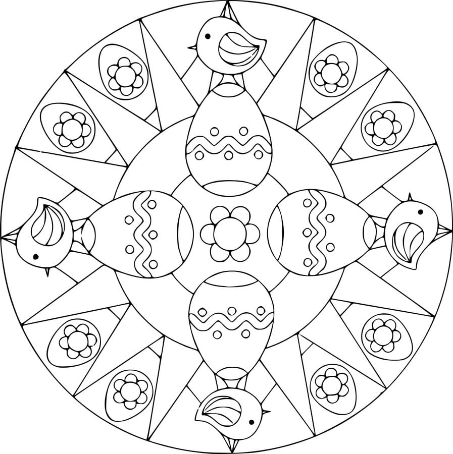 Coloring pages: Easter Mandalas 6