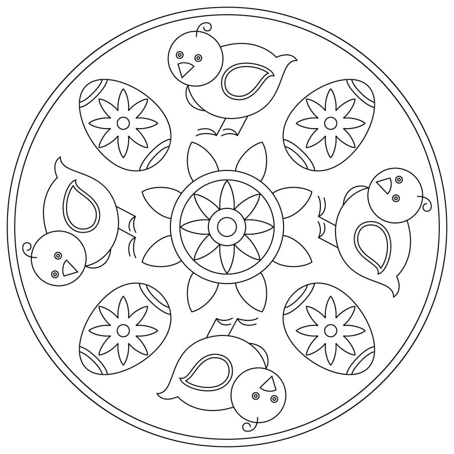 Coloring pages: Easter Mandalas 8