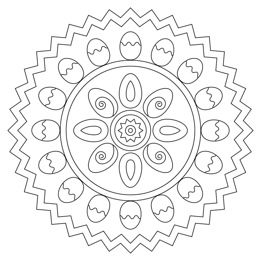 Coloring pages: Easter Mandalas 9