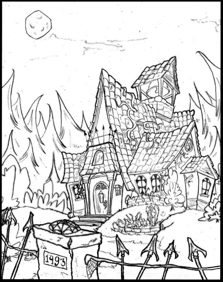 Coloriages: Maison hantée