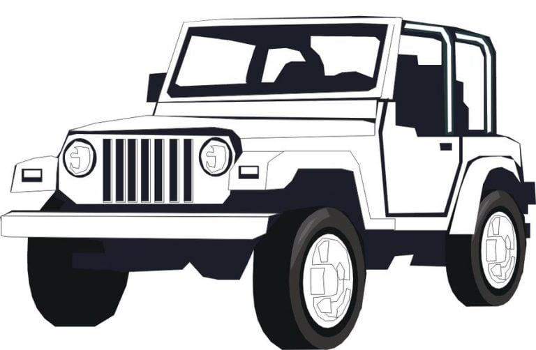 Dibujos para colorear Jeep imprimible gratis para los niños y los adultos