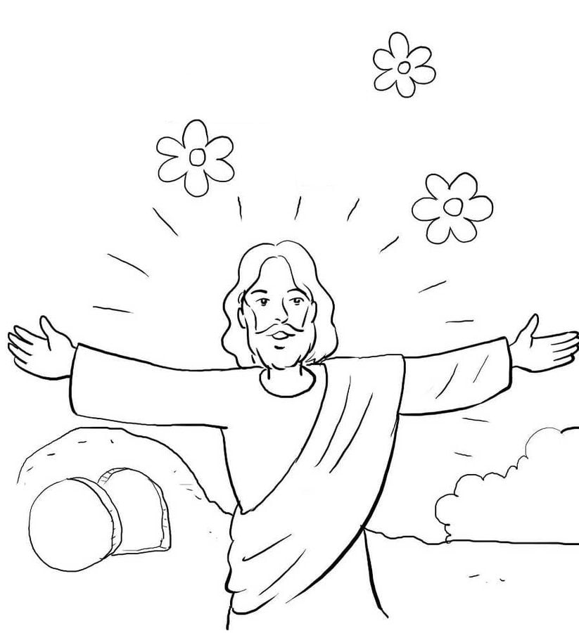 Dibujos para colorear: Resurrección de Jesús imprimible, gratis, para los  niños y los adultos