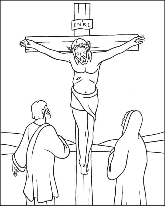 Ausmalbilder: Jesus Stationen des Kreuzes