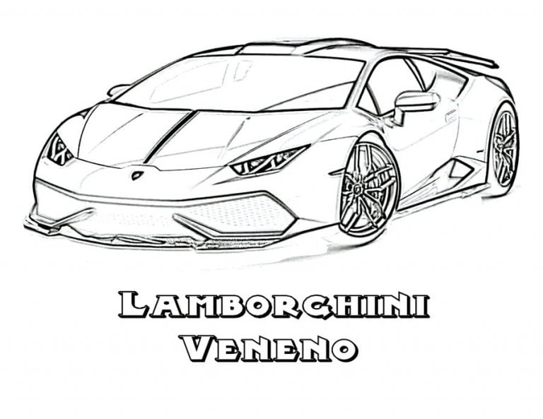 Coloring pages: Lamborghini, printable for kids & adults, free