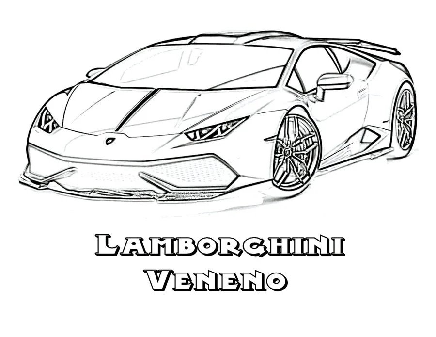  Dibujos para colorear  Lamborghini imprimible, gratis, para los niños y los adultos