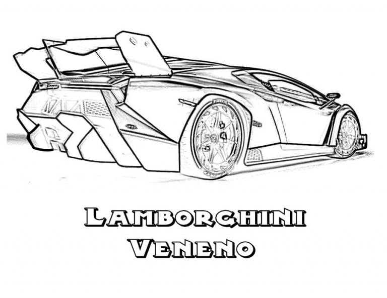 Coloring pages: Lamborghini, printable for kids & adults, free