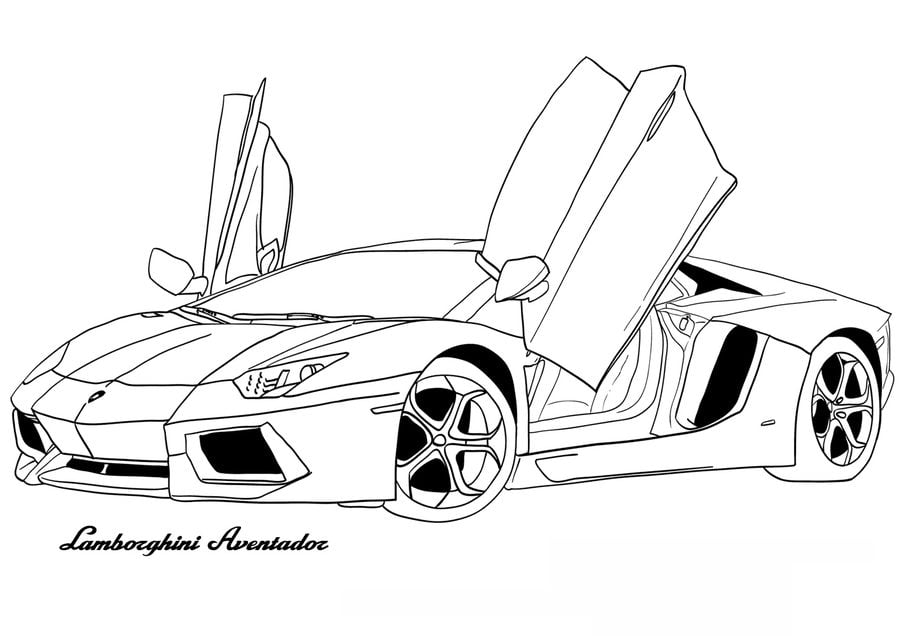  Dibujos para colorear  Lamborghini imprimible, gratis, para los niños y los adultos