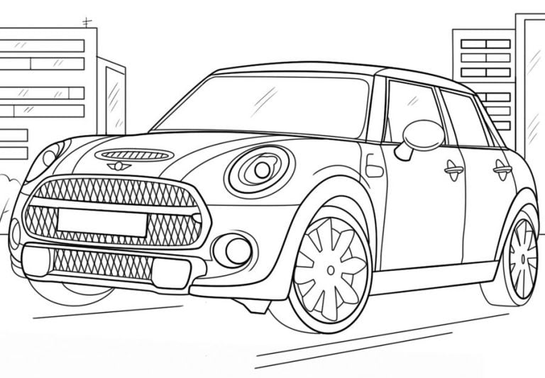 Coloring pages: Mini Cooper, printable for kids & adults, free
