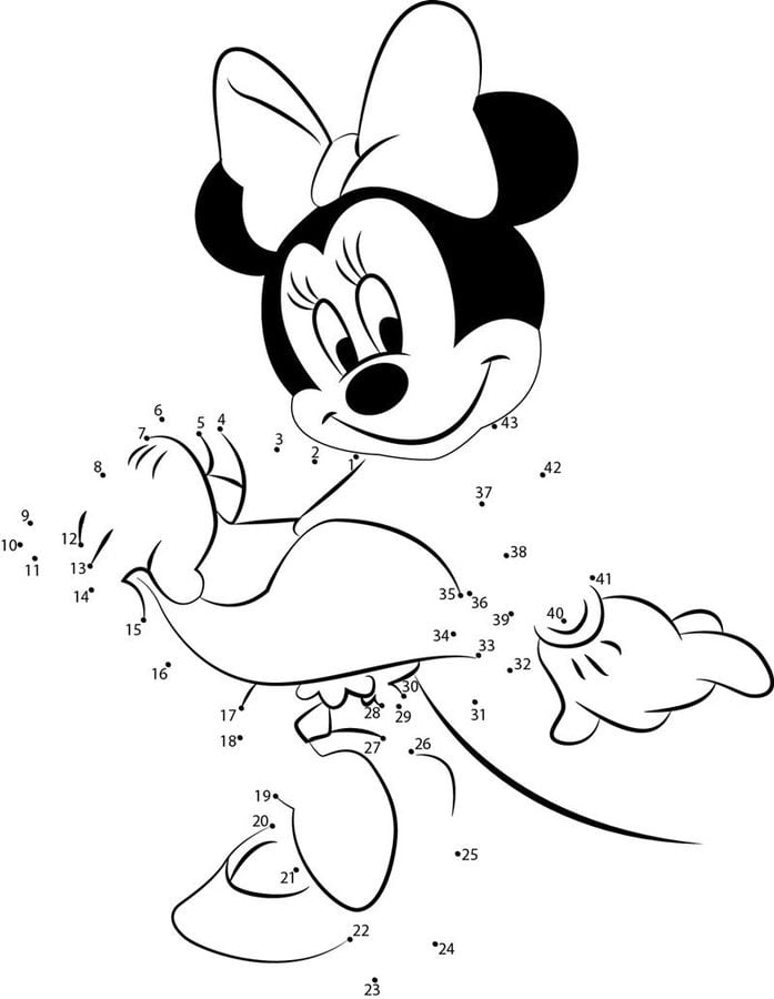 Połącz kropki: Myszka Minnie 10