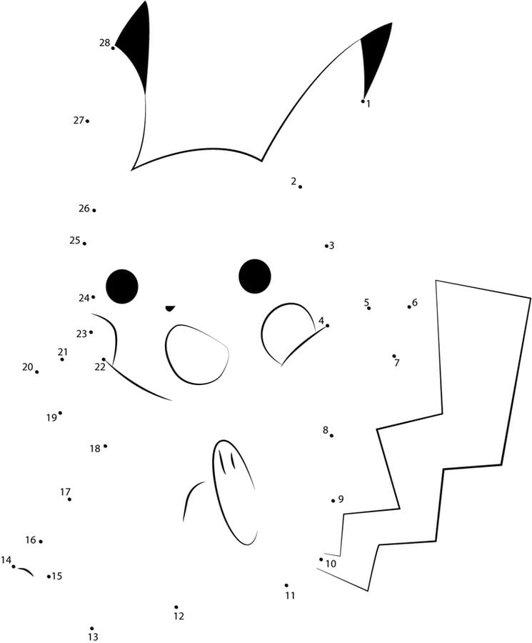 Połącz kropki: Pikachu 8