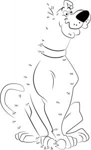Connect the dots: Scooby Doo, printable for kids &amp; adults, free