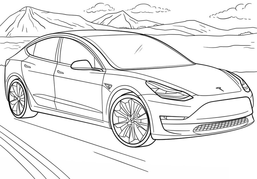 Coloring pages Tesla, printable for kids & adults, free