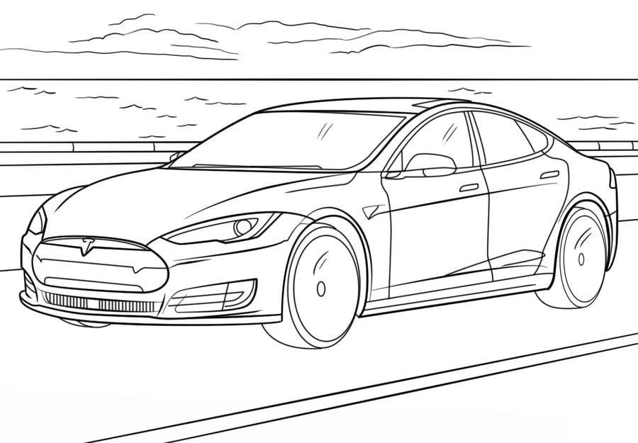 Ausmalbilder: Tesla