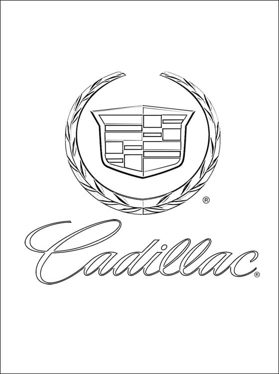 Download Coloring pages: Coloring pages: Cadillac - logo, printable for kids & adults, free