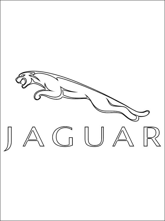 Coloring pages: Jaguar - logo 1