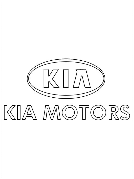 Download Coloring pages: Coloring pages: Kia - logo, printable for kids & adults, free