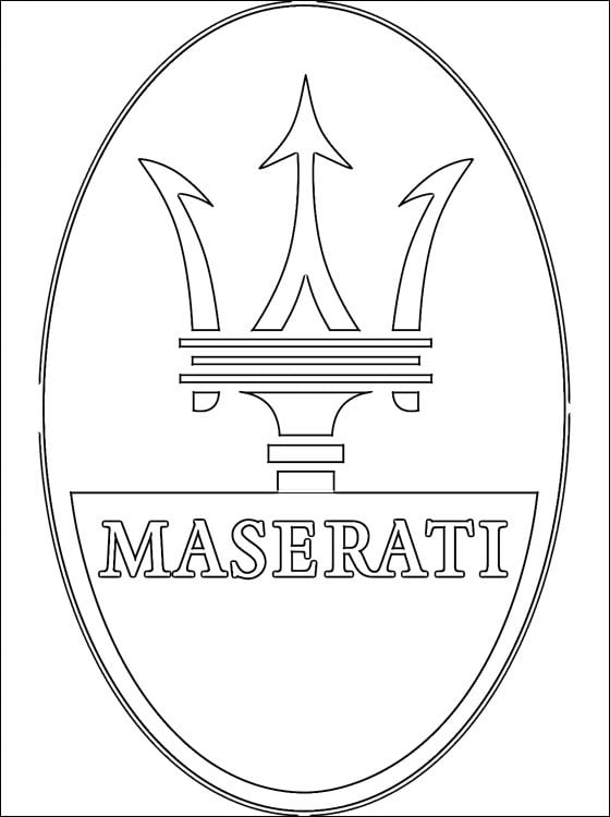 Coloring pages: Maserati - logo