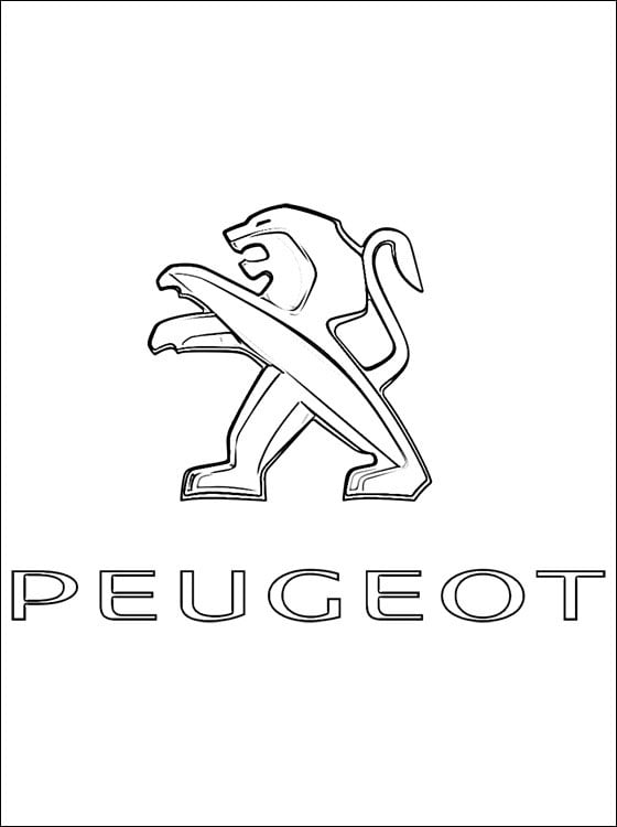 Dibujos para colorear: Peugeot - logotipo