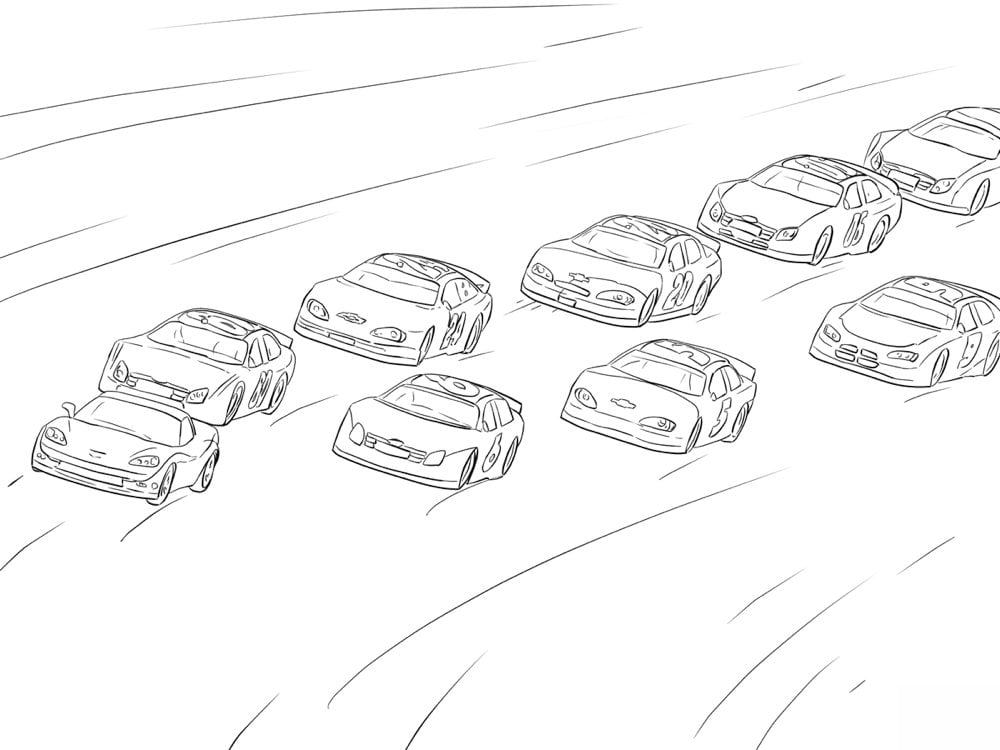 Dibujos para colorear: Carros de carreras