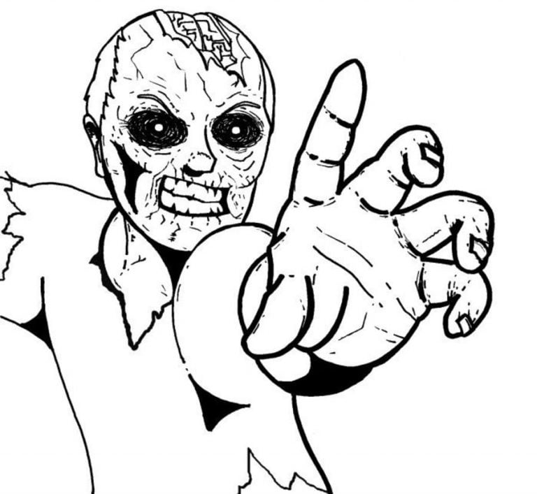 Ausmalbilder: Zombie zum ausdrucken, kostenlos, für Kinder und Erwachsene