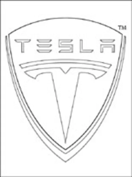 Coloriages: Tesla - logotype 2