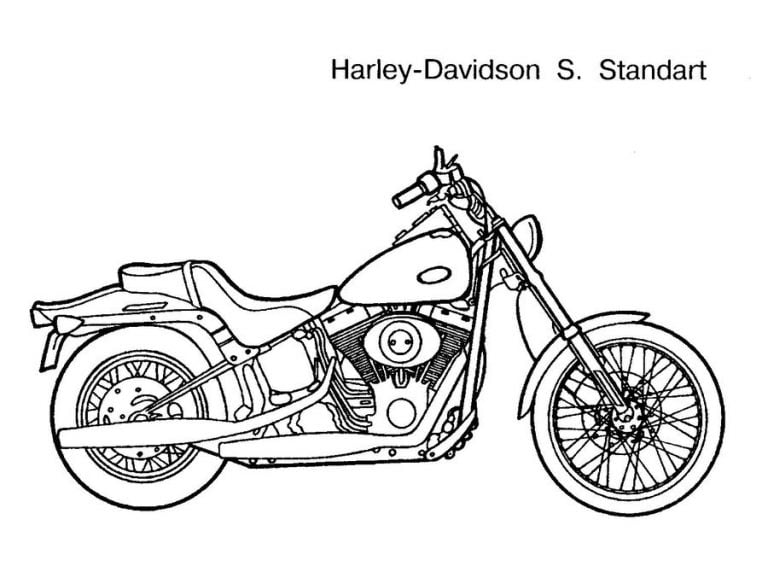 Coloring pages: Harley-Davidson, printable for kids & adults, free