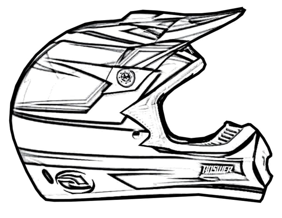 Dibujos para colorear: Casco de motocicleta
